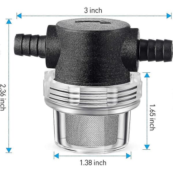 Vannpumpesil, 3/8 tommers slangekobling In-Line Sil Svingbart Rør for Vannpumpe 12V DC 80PSI [DB]