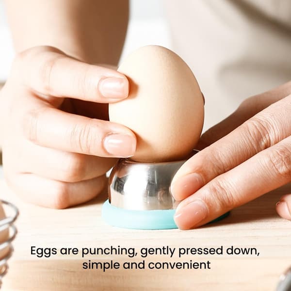 Eggåpner, eggstanser i rustfritt stål, halvautomatisk eggeskallnålstikker, eggpiercer, eggdeler