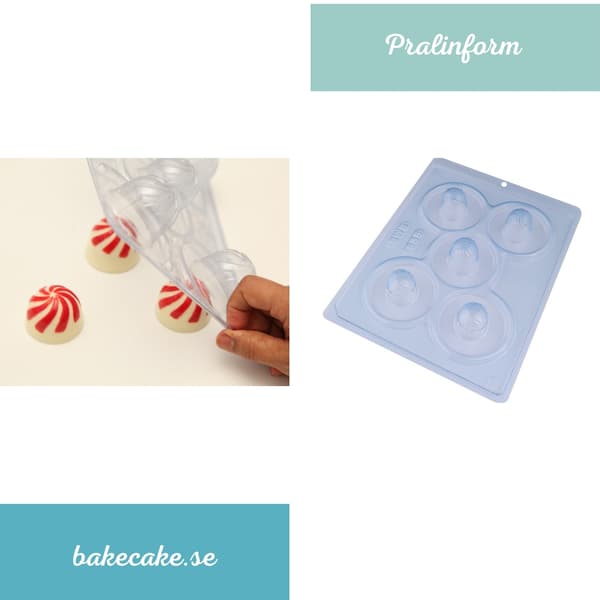 Pralineform Kupol Chokoladeform - BWB 1018 - Special 3-delt form Transparent transparent