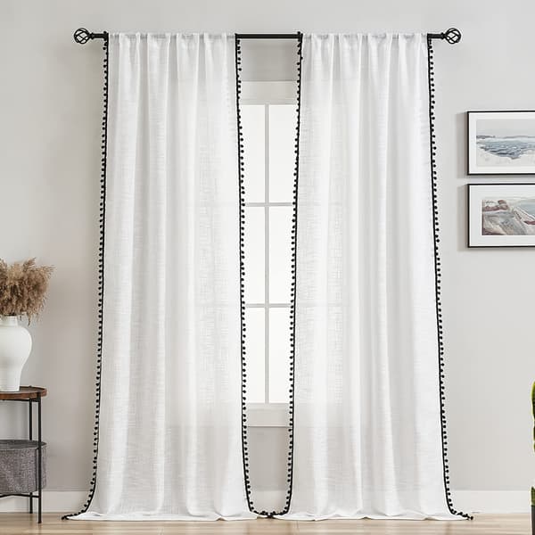 132*274cm (2 stk) panelgardin, retro gardiner, gjennomsiktig, b