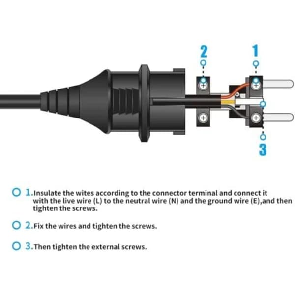 TS-3x stikprop han, netstik, stænktæt, holdbar til 6 til 16 mm kabel, SEBS jordforbindelse, IP44