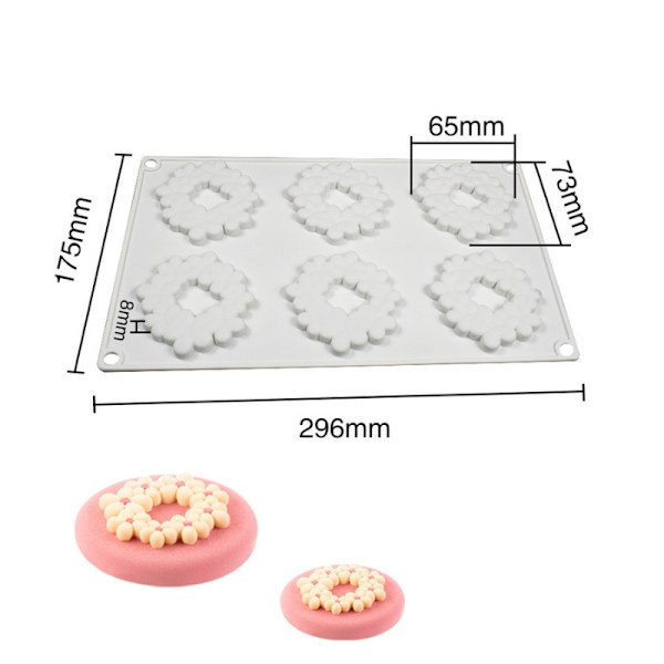Blomsterkrans Silikonform 6 stk | Blomstrete Krans Silikonform 100