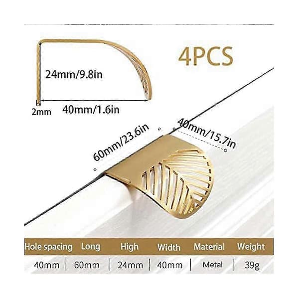 4-Leaf Clover Cabinet Handle Gold Hidden Furniture Knobs Balcony Door Knobs Cabinet Handles with Adjustment