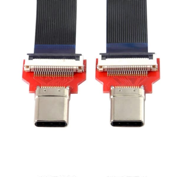 20 cm FPC Platt USB 3.1 Typ-C USB-C Hane till Hane Datakabel för MacBook, Laptop, Telefon & Hårddisk