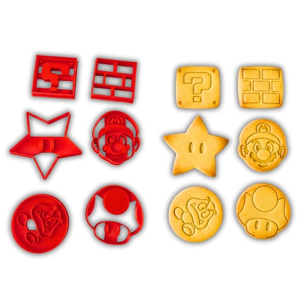 6-pack kakformar 8 cm | Inspirerade Mario Bros Röd M Röd m