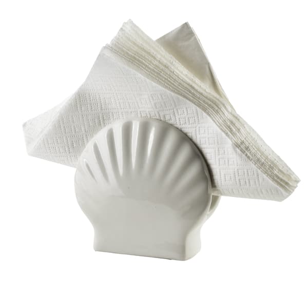 Serviettholder BASIC i hvitt porselen 10,5x4x10 cm - stilig og praktisk