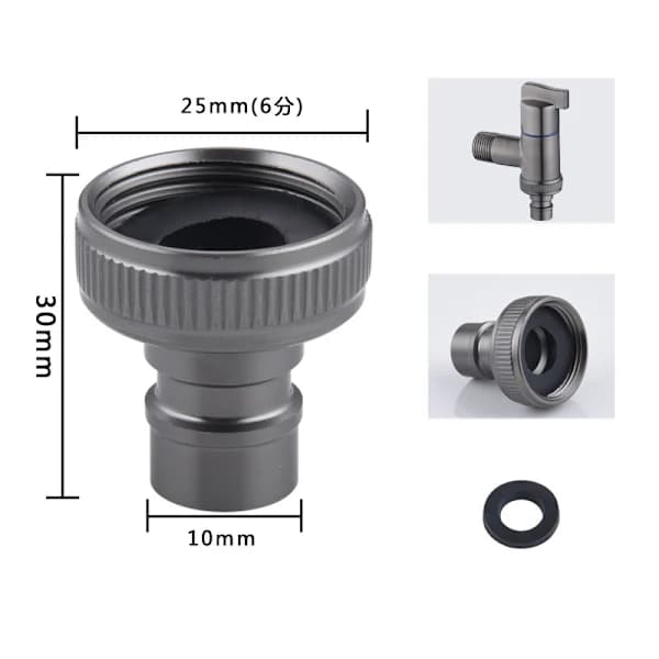Skrugjenge Vaskemaskin Kranadapter 25 mm Grå