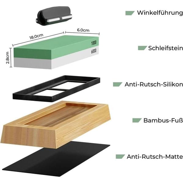 Professionell knivslipsten 2-i-1 dubbelsidig, 1000/6000 korn
