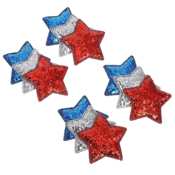 Patriotic Star Hair Clips Compatible with Independence Day with 8 Pcs Multi Multi