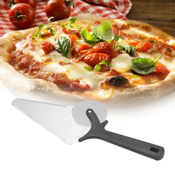Pizzakutter i rustfritt stål, multifunksjonell bakverkspade og spatelverktøy