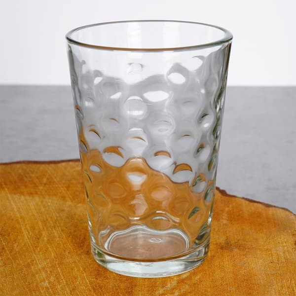Sett med 8 glass 200 ml: Tykt glass, imponerende dekorasjon