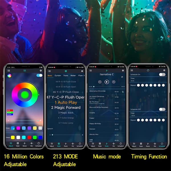 LED TV-bakgrundsbelysning med APP-kontroll 5M USB LED-strip Ljus Musik(qb)