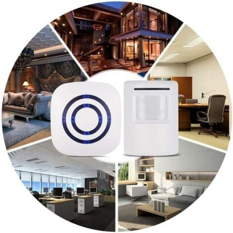 Wireless Motion Detector - 70m Infrared Alarm - 3-7m Sensor Range - 110° Angle - 38 Customizable Ringtones