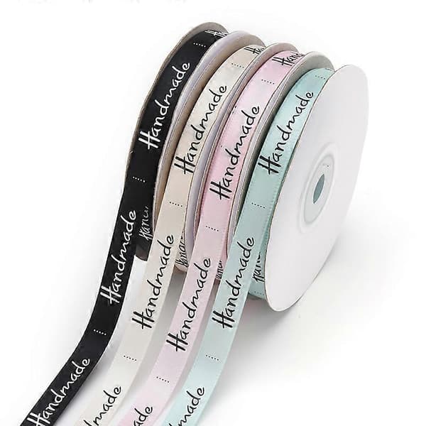 Satin Ribbon, Personalized Satin Sewing Labels with Handmade Letters for Gift Wrapping, Clothing Label, 25 Yards [DB]