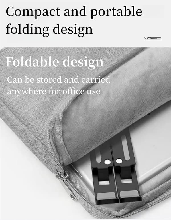 Justerbart laptopstativ - Ergonomisk design, 6 justeringsniveauer, Premium ABS-silikonekonstruktion, Bærbart og foldbart