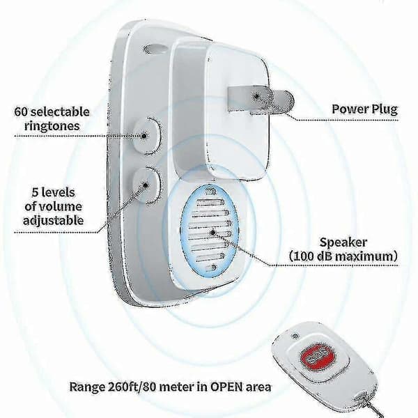 Nødanropsklokke, alarmsystem for eldre pasienter i hjemmet, trådløs samtaleknapp for pleiere