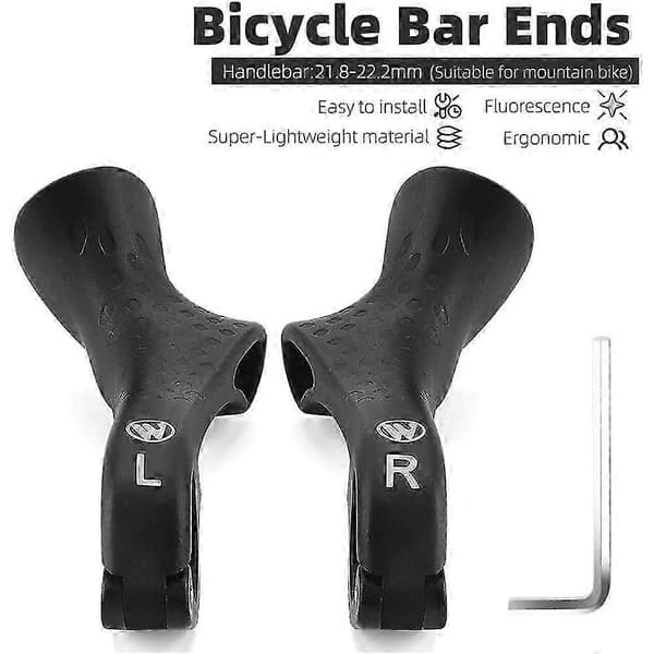 1 Pair Mountain Bike Handlebar Ends 22.2mm Bicycle Handlebar Ends Nylon Grip Ergonomic Design Cycling Accessories for Road MTB [DB]