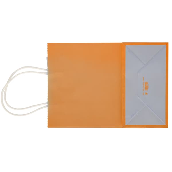 10 stk bærbar kraftpapirpose gavepose tilbehør til shopping bursdagsfester 15 x 8 x 21 cm oransje-FY-