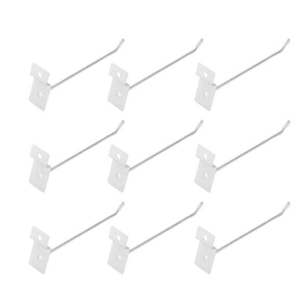 50 Slatwall Hooks, Silver, 15 cm 3.3 mm Diameter, Single Wire Slatboard Hooks for Shop Display