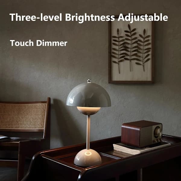 Wireless Table Lamp in Flowerpot, 1800mAh Portable Charging Lamp for Patio