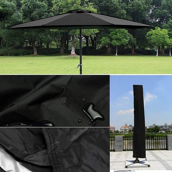 Parasolbeskyttelse Vandtæt UV-beskyttelse 600d Terrasse, Paraply Lynlås Beskyttelse Passer 6ft til 11ft, Beige