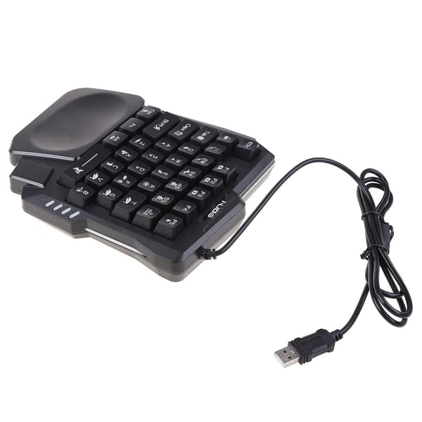 USB Kablet Gaming Tastatur Enhånds RGB Bakgrunnsbelyst Lysende Tastatur [DB]