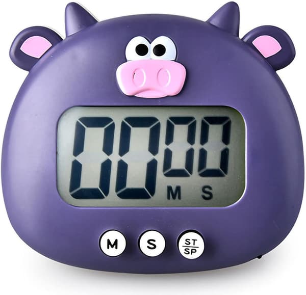 Digital kjøkkentimer LCD-skjerm magnetisk nedtellingstimer, kjøkkentimer for matlaging nedtelling barnetimer lilla Purple