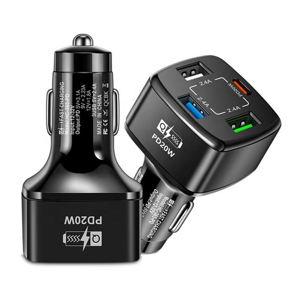 Avancerad Multi-USB-port PD 20W Snabbladdande Typ-C-billaddare med CE- och FCC-certifiering【COPL】