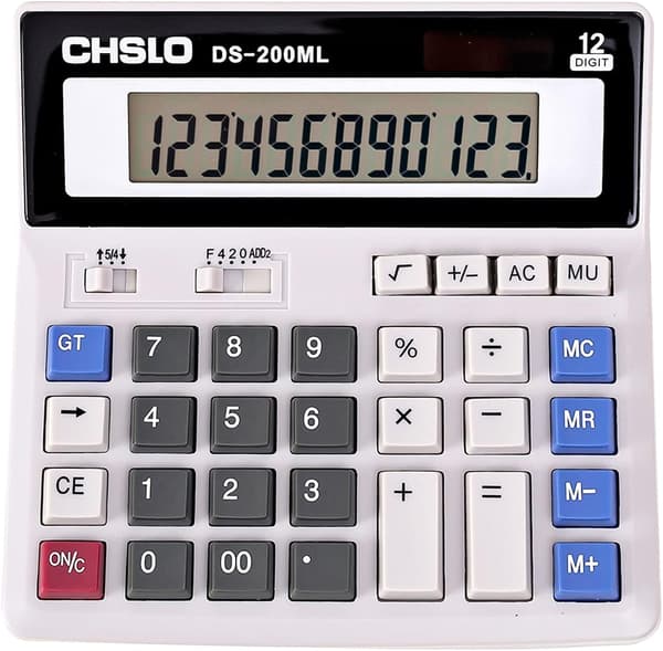Skrivebordskalkulator, 12-sifret Jumbo Basic Desktop Accounting Simpl