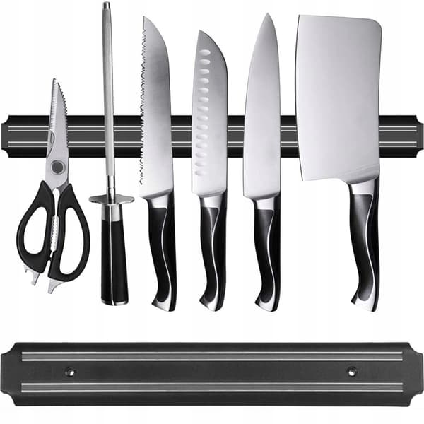 Magnetisk Knivholder / Knivliste til Køkken - Holder til Knive Svart black