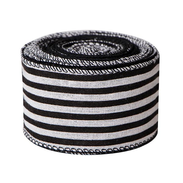 Stripes Canvas Cotton Ribbon for Christmas, Home Decor, Gift Wrapping