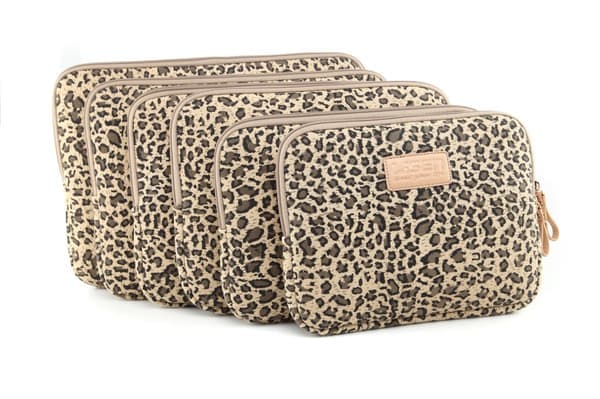 Canvas Fabric Fashionable Leopard Print Style 15.6-inch Laptop Sleeve Computer Protective Bag