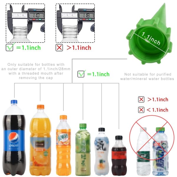 24-pack Self-Watering Spikes - Automatic Plant Watering - Adjustable Valve Switch - Indoor and Outdoor Watering System 24 pcs