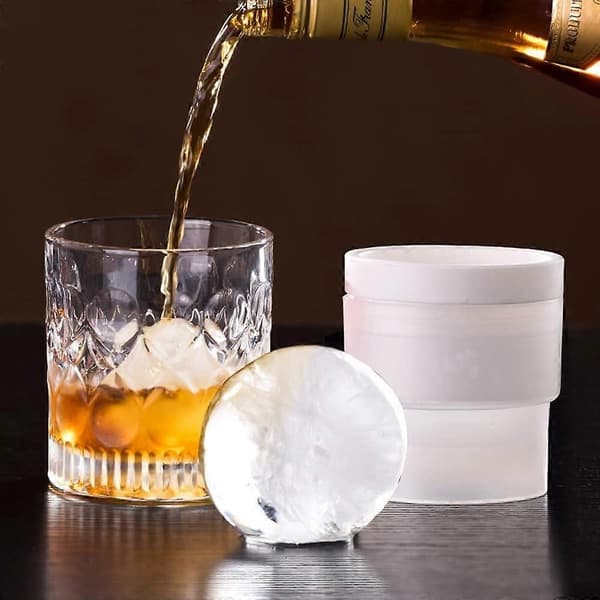 Isbollsform, 3-pack Stor Isbitsbricka, Rund Sfärisk Isform i Silikon, Isform för Whiskey, 6 cm Diameter Isbollar kompatibla med