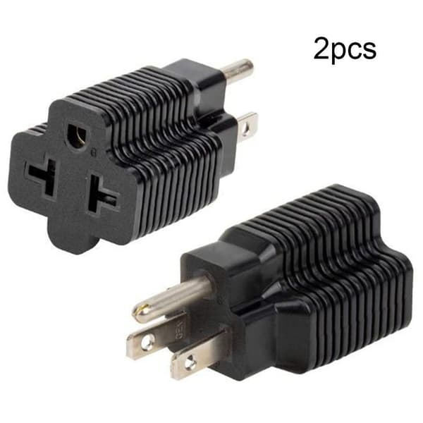 NEMA 5-20R til NEMA 5-15P konverteringspluggadapter svart 2-pakning