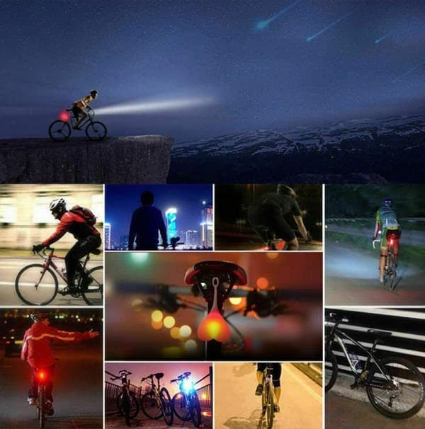(Rød) Hjerteformede lyse silikonebolde cykelbaglygte LED