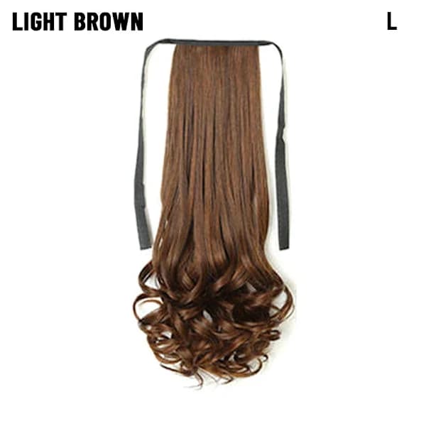 38-58 cm Medium Lang Parykk Wrap Around Hestehale LYSEBRUN L lysebrun L