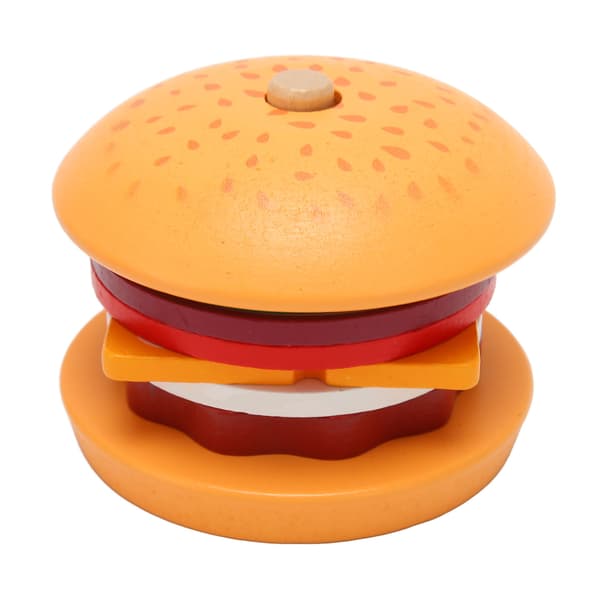 Mini Hamburger Stabling Legetøj Fastfood Madlavningslegesæt Træ Sød Form Legetøj til Børn Over 36 Måneder