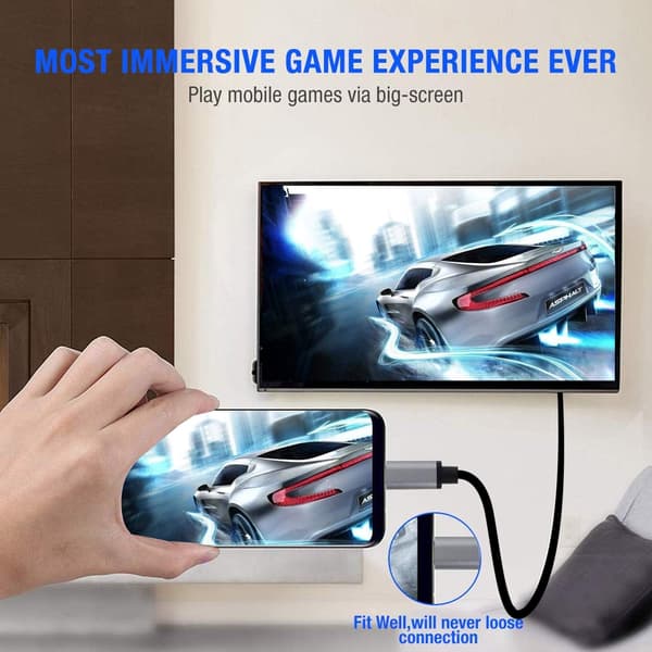 USB-C til HDMI-kabeladapter 1,8m 4K 60Hz oppløsning USB-C til HDMI-omformer