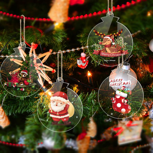 30 Pieces Blank Christmas Plaques - Round, Hanging Decorations