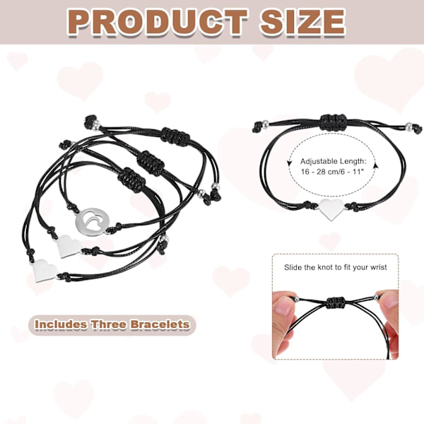 Mor og datter matchende armbåndssæt sort Black