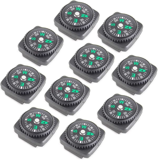 10 pcs Button Compass, Mini Compass Button Compasses Watch Strap Co