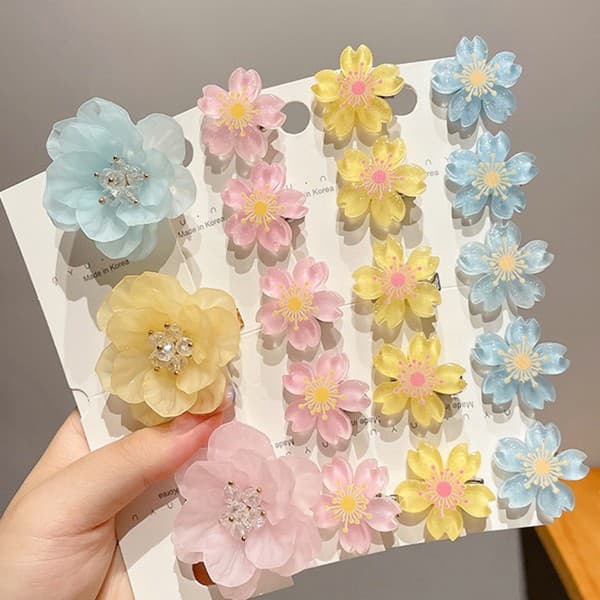 10 stk. Søde Sakura Hårnåle Blomst Hårnåle Koreansk Stil Hårbånd Hårtilbehør til Piger og Kvinder Alle Hår Blå