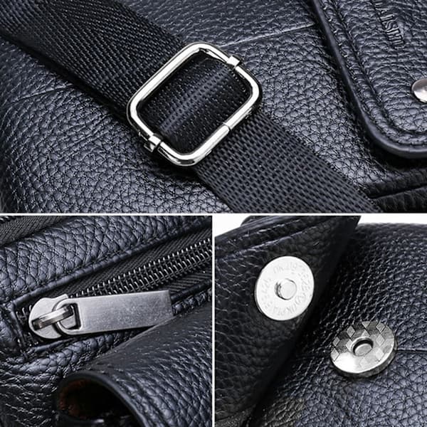 Leather Cell Phone Pouch for Men, Crossbody Phone Bag, Handbag with Adjustable Shoulder Strap, Fits iPhone 13 12 11 Pro