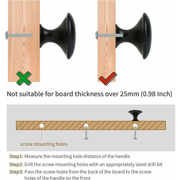 24 Pcs Matte Black Round Drawer Knobs Furniture Knobs with Screws for Cabinets Kitchen Nightstand (30mm)