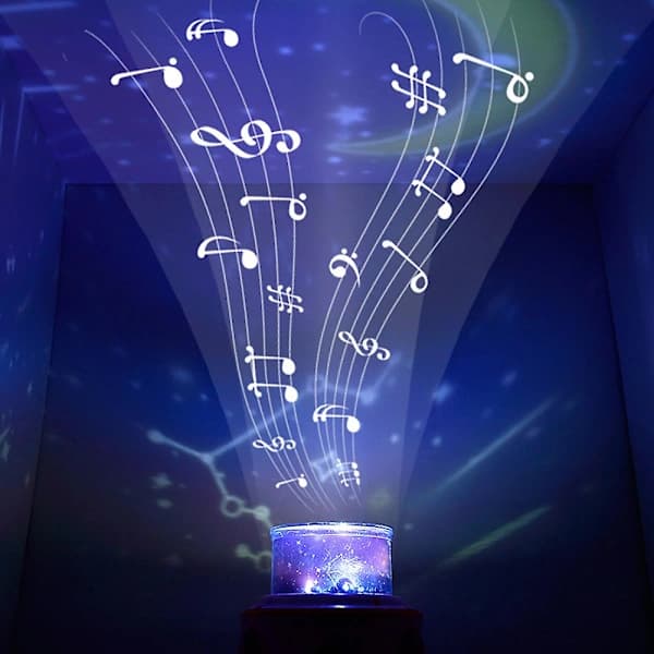 Star Projector Lamp Charging Rotating Small Rocket Remote Control 6 Dream Projector Lamp With Remote Control Star Light Music Box Blue