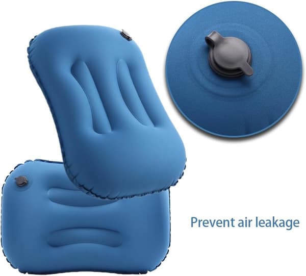 Portable Foldable Inflatable Camping Pillow, Compact Outdoor Pillow for Neck and Lumbar Support Hiking Home Office