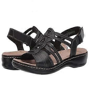 Women's Orthopedic Flat Sole Sandals Comfortable Open Toe Orthopedic Flat Shoes (39 Black)