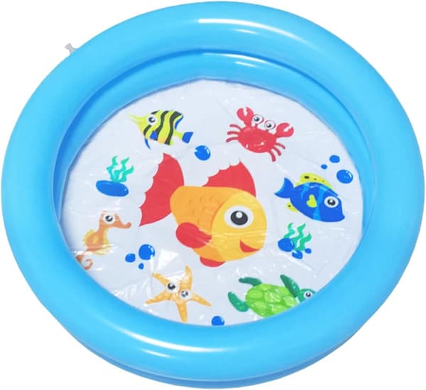 Portable Inflatable Children's Pool with Inflatable Safety Bubble Bottom, Suitable for Children's Home Travel (65 cm)