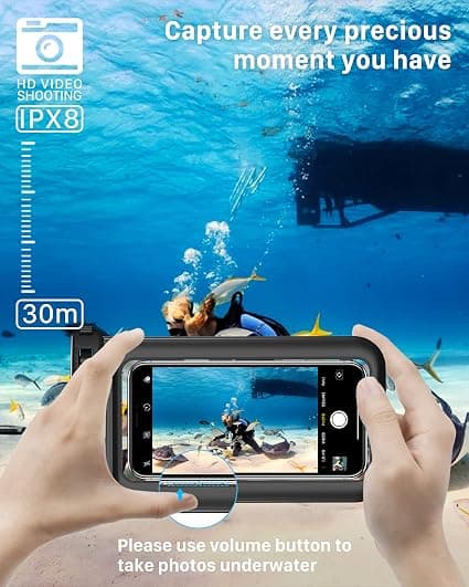 2 stk. vanntette smarttelefonposer (hvit 21,5 x 10,5 cm), PVC-vanntett
